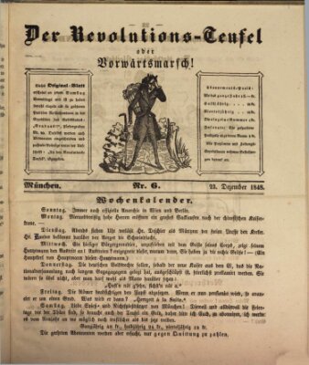 Der Revolutions-Teufel oder Vorwärtsmarsch! Samstag 23. Dezember 1848