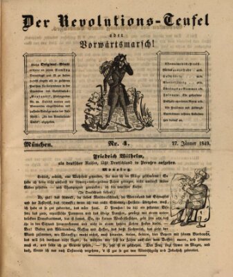 Der Revolutions-Teufel oder Vorwärtsmarsch! Samstag 27. Januar 1849