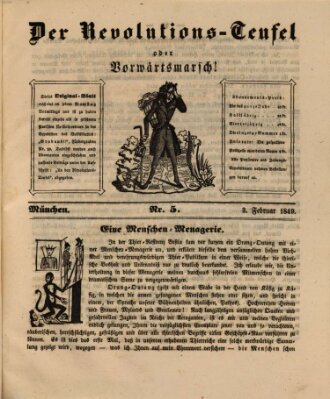 Der Revolutions-Teufel oder Vorwärtsmarsch! Samstag 3. Februar 1849