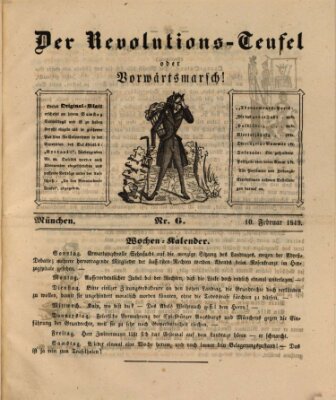 Der Revolutions-Teufel oder Vorwärtsmarsch! Samstag 10. Februar 1849