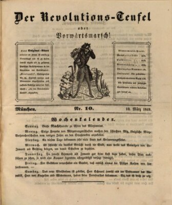 Der Revolutions-Teufel oder Vorwärtsmarsch! Samstag 10. März 1849