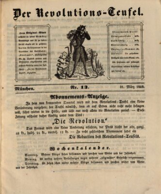 Der Revolutions-Teufel oder Vorwärtsmarsch! Samstag 31. März 1849