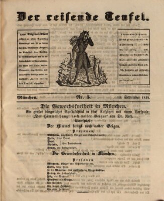 Der reisende Teufel (Der Revolutions-Teufel oder Vorwärtsmarsch!) Mittwoch 13. September 1848