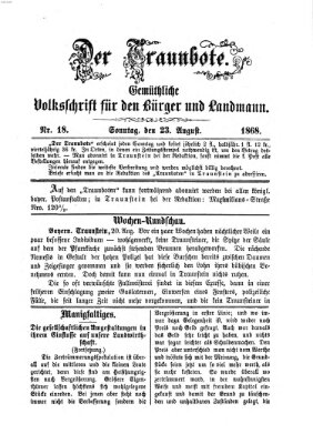 Der Traunbote (Traun-Alz-Salzachbote) Sonntag 23. August 1868