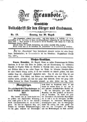 Der Traunbote (Traun-Alz-Salzachbote) Sonntag 30. August 1868