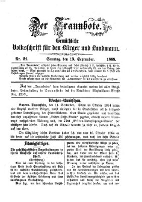 Der Traunbote (Traun-Alz-Salzachbote) Sonntag 13. September 1868