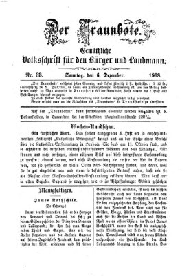 Der Traunbote (Traun-Alz-Salzachbote) Sonntag 6. Dezember 1868