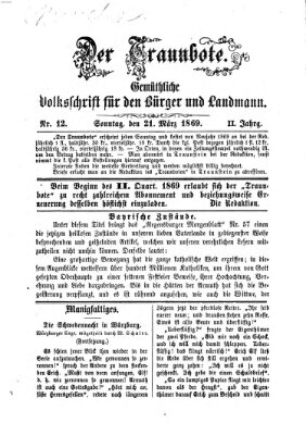 Der Traunbote (Traun-Alz-Salzachbote) Sonntag 21. März 1869