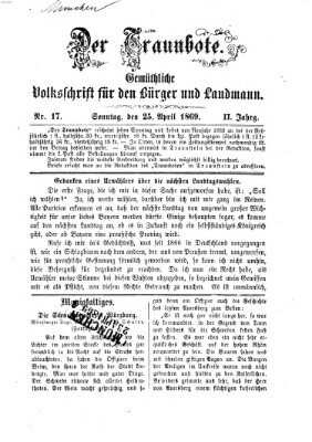 Der Traunbote (Traun-Alz-Salzachbote) Sonntag 25. April 1869