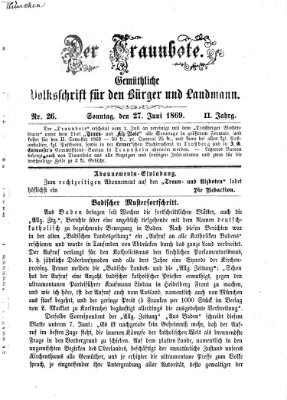 Der Traunbote (Traun-Alz-Salzachbote) Sonntag 27. Juni 1869