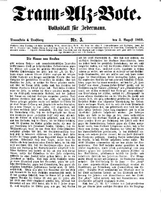 Traun-Alz-Bote (Traun-Alz-Salzachbote) Dienstag 3. August 1869