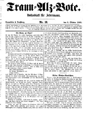 Traun-Alz-Bote (Traun-Alz-Salzachbote) Freitag 8. Oktober 1869