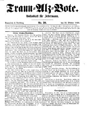 Traun-Alz-Bote (Traun-Alz-Salzachbote) Freitag 22. Oktober 1869