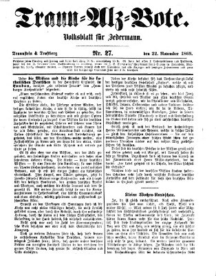 Traun-Alz-Bote (Traun-Alz-Salzachbote) Montag 22. November 1869