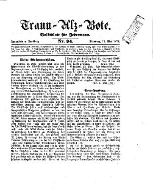 Traun-Alz-Bote (Traun-Alz-Salzachbote) Dienstag 17. Mai 1870