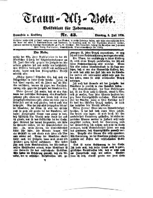 Traun-Alz-Bote (Traun-Alz-Salzachbote) Dienstag 5. Juli 1870