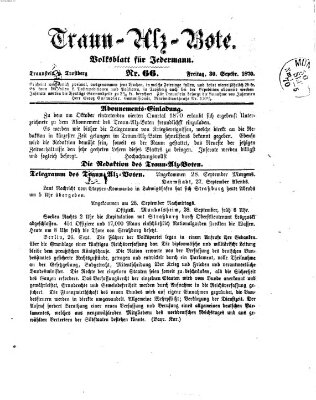 Traun-Alz-Bote (Traun-Alz-Salzachbote) Freitag 30. September 1870