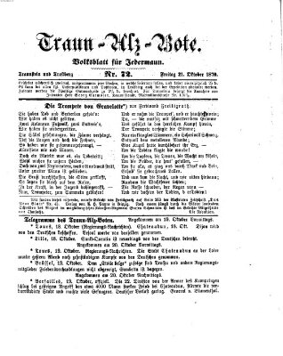 Traun-Alz-Bote (Traun-Alz-Salzachbote) Freitag 21. Oktober 1870