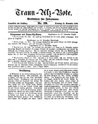 Traun-Alz-Bote (Traun-Alz-Salzachbote) Dienstag 15. November 1870