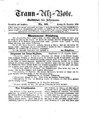 Traun-Alz-Bote (Traun-Alz-Salzachbote) Freitag 16. Dezember 1870