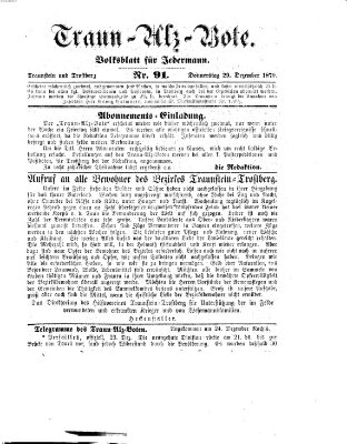 Traun-Alz-Bote (Traun-Alz-Salzachbote) Donnerstag 29. Dezember 1870