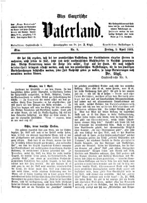 Das bayerische Vaterland Freitag 9. April 1869