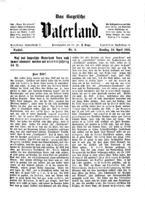 Das bayerische Vaterland Samstag 10. April 1869