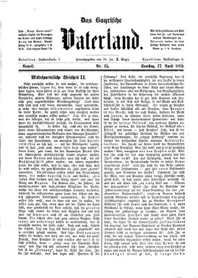 Das bayerische Vaterland Samstag 17. April 1869