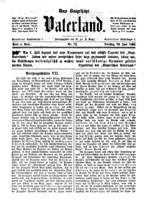 Das bayerische Vaterland Dienstag 29. Juni 1869