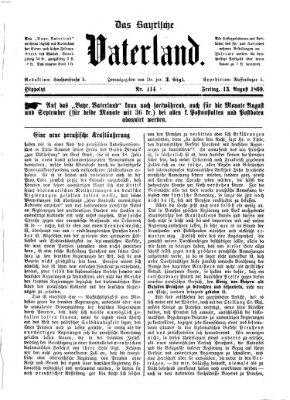 Das bayerische Vaterland Freitag 13. August 1869