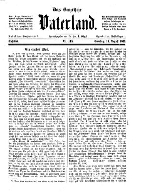 Das bayerische Vaterland Samstag 14. August 1869