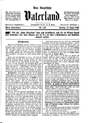 Das bayerische Vaterland Sonntag 15. August 1869