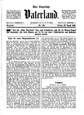 Das bayerische Vaterland Freitag 20. August 1869