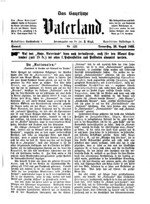 Das bayerische Vaterland Donnerstag 26. August 1869