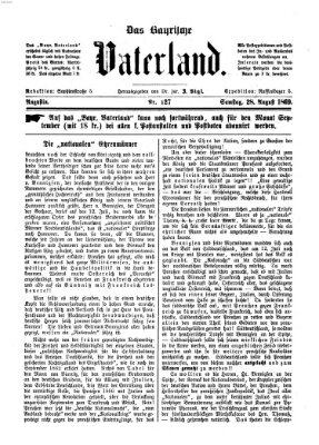 Das bayerische Vaterland Samstag 28. August 1869