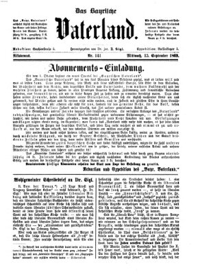 Das bayerische Vaterland Mittwoch 15. September 1869