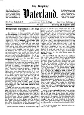 Das bayerische Vaterland Donnerstag 16. September 1869