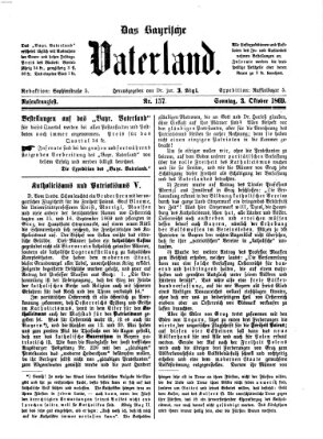 Das bayerische Vaterland Sonntag 3. Oktober 1869