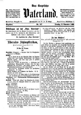 Das bayerische Vaterland Dienstag 9. November 1869