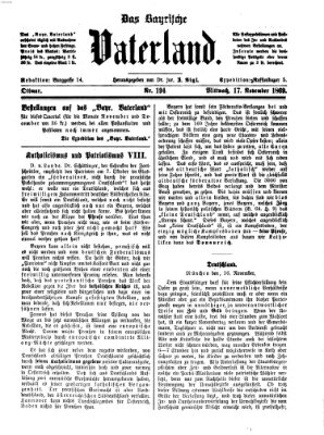 Das bayerische Vaterland Mittwoch 17. November 1869