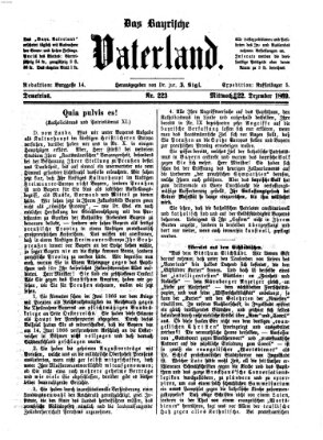 Das bayerische Vaterland Mittwoch 22. Dezember 1869