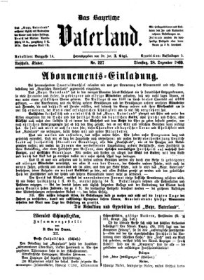 Das bayerische Vaterland Dienstag 28. Dezember 1869