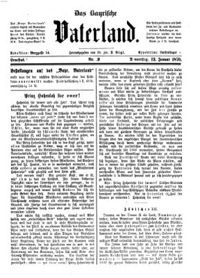 Das bayerische Vaterland Donnerstag 13. Januar 1870