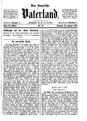 Das bayerische Vaterland Sonntag 23. Januar 1870