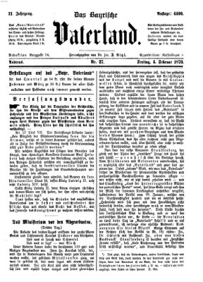 Das bayerische Vaterland Freitag 4. Februar 1870