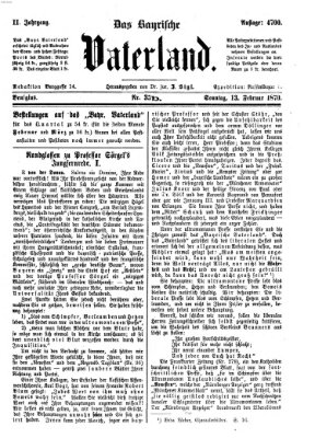 Das bayerische Vaterland Sonntag 13. Februar 1870