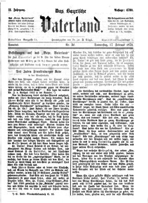 Das bayerische Vaterland Donnerstag 17. Februar 1870