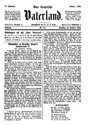 Das bayerische Vaterland Samstag 19. Februar 1870