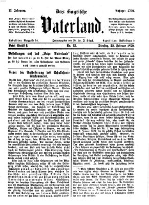 Das bayerische Vaterland Dienstag 22. Februar 1870