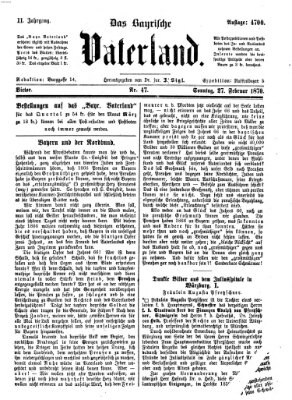 Das bayerische Vaterland Sonntag 27. Februar 1870